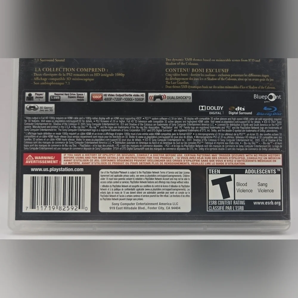 ICO & Shadow of the Colossus PS3 HD Collection Complete With Manual - Picture 3 of 9